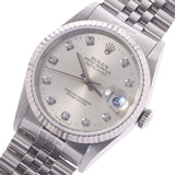 ROLEX Rolex Datejust 10P Diamond 16234G Men's WG/SS Watch Automatic Winding Silver Dial A Rank Used Ginzo