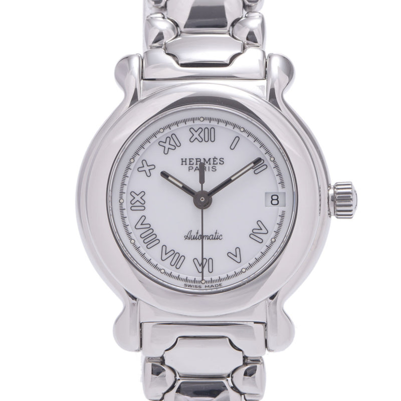 Hermes Hermes Kepler Back Skin KP1.210 Women's SS Watch Automatic Wound White Figure A-Rank Used Sinkjo