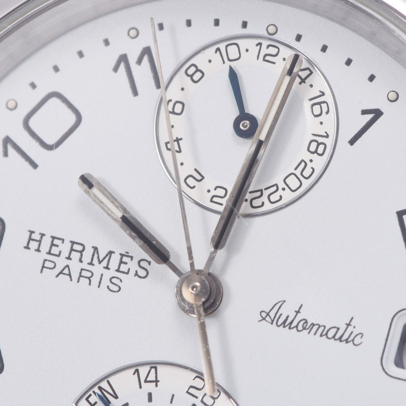 HERMES エルメス クリッパー 裏スケ CL5.710 ボーイズ SS/革 腕時計 自動巻き 白文字盤 Aランク 中古 銀蔵