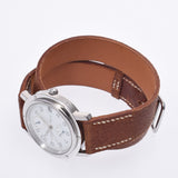 Hermes Hermes Clipper Back Skin CL5.710 Boys SS / Leather Watch Automatic Wound White Figure A-Rank Used Silgrin