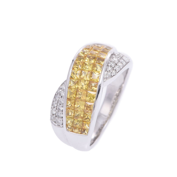 K yellow sapphire 21.5 Unisex k18wg ring ring a