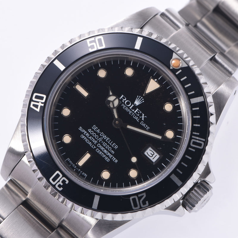 ROLEX Rolex Seedweller Triple Six 16660 Men's SS Watch Automatic Wound Black Table AB Rank Used Sinkjo