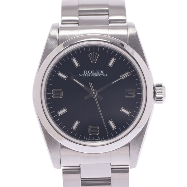 ROLEX Rolex Oyster Peacher 77080 Boys SS Watch Automatic Wound Black Table A-Rank Used Sinkjo