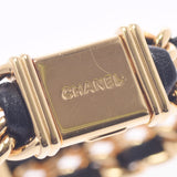 CHANEL シャネル プルミエール サイズL H0001 レディース GP/革 腕時計 クオーツ 黒文字盤 Aランク 中古 銀蔵