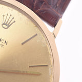 ROLEX Rolex Antique Boys YG / Leather Watch Hand-rolled Champagne Shambra AB Rank Used Sinkjo