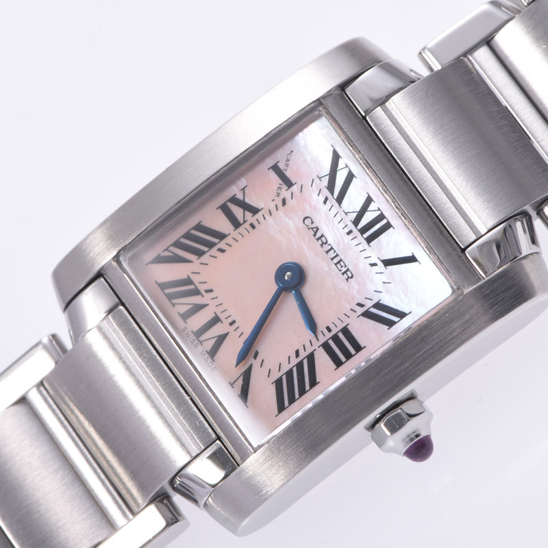 Cartier Cartier Tank Française Sm2384 Women's SS Watch Quartz Pink Shell Shape A Rank Used Silgrin