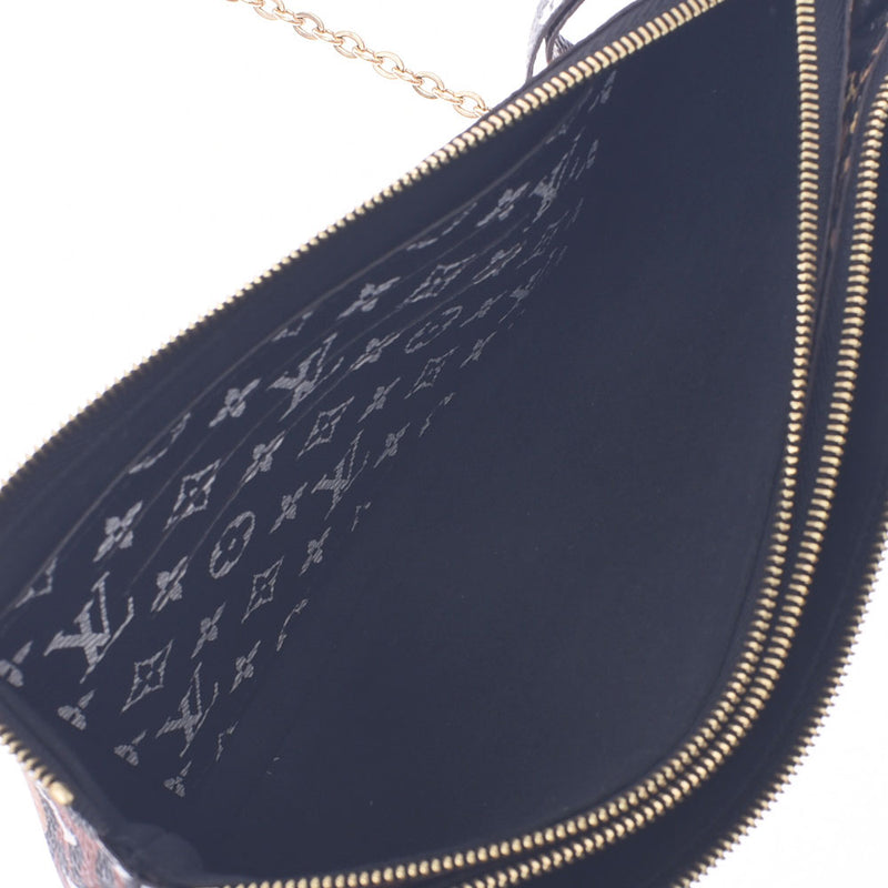 Louis Vuitton Louis Vuitton Giant Monogram Jungle Pochette Double Zip 2way Black M67874 Shoulder Bag A-Rank Used Silgrin