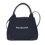 BALENCIAGA バレンシアガ ネイビーカバス XS 2WAYバッグ 黒 390346 ユニセックス キャンバス/レザー ハンドバッグ Aランク 中古 銀蔵