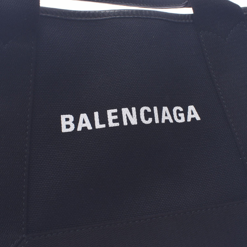 BALENCIAGA バレンシアガ ネイビーカバス XS 2WAYバッグ 黒 390346 ユニセックス キャンバス/レザー ハンドバッグ Aランク 中古 銀蔵