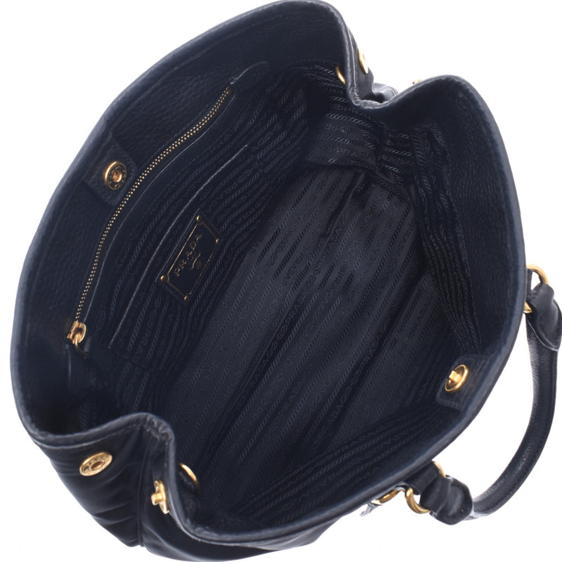 Prada Prada 2way Bag Black BN1841女士尼龙皮革手提包AB排名使用水池