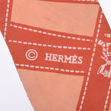 Hermes Hermes Twilley Ribbon Pattern Orange Women Silk 100% Scarf B Rank Used Silgrin