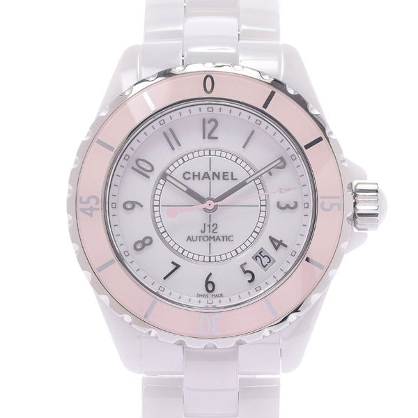 CHANEL Chanel J12 38mm soft pink Limited H4468 Boys White Ceramic / SS Watch Automatic Wound White Figure A Rank Used Sinkjo