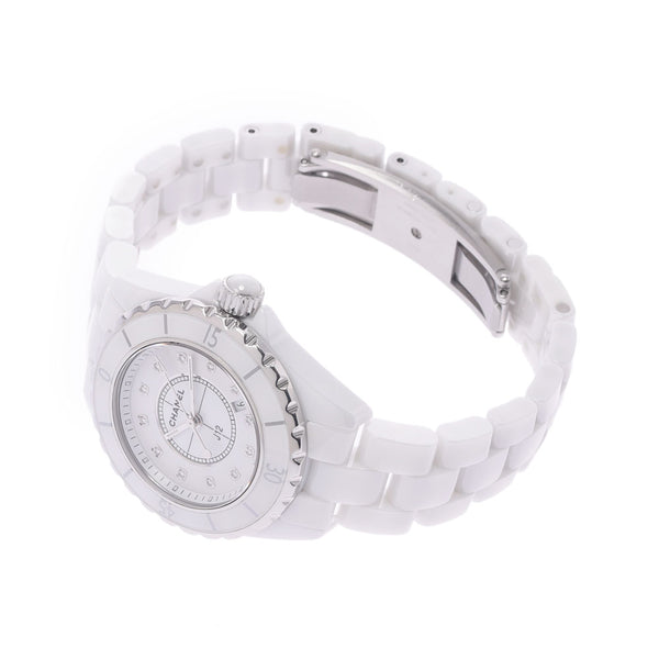 Chanel Chanel J12 33mm 12P Diamond H1628 Women White Ceramic / SS Watch Quartz White Flight A-Rank Used Silgrin