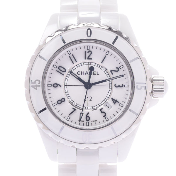 Chanel Chanel J12 33mm H0968 Women White Ceramic / SS Watch Quartz White Flight A Rank Used Sink