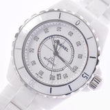 CHANEL Chanel J12 38mm 12P Diamond H1629 Men's White Ceramic/SS Watch Automatic White Dial A Rank Used Ginzo