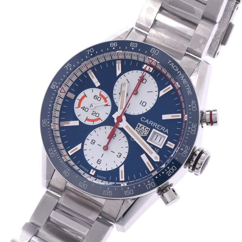 Tag Heuer Tag Heuer Carrera Caliber 16 Chronograph CV201AR.BA0715 Men's SS Watch Automatic Wound Blue Shape New Sink