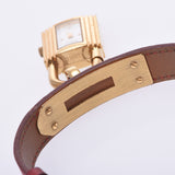 [Summer Selection Clock] Hermes Hermes Kelly Watch Women GP / Leather (Kushbe) Watch Quartz White Flight AB Rank Used Silgrin