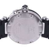 CARTIER カルティエ パシャ シータイマー W31077U2 メンズ SS/ラバー 腕時計 自動巻き 黒文字盤 Aランク 中古 銀蔵