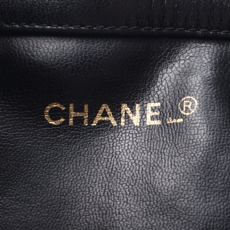 Chanel Chanel restAssed Drawstring型单肩包黑色金支架女士Lamskin单肩包B等级使用Silgrin