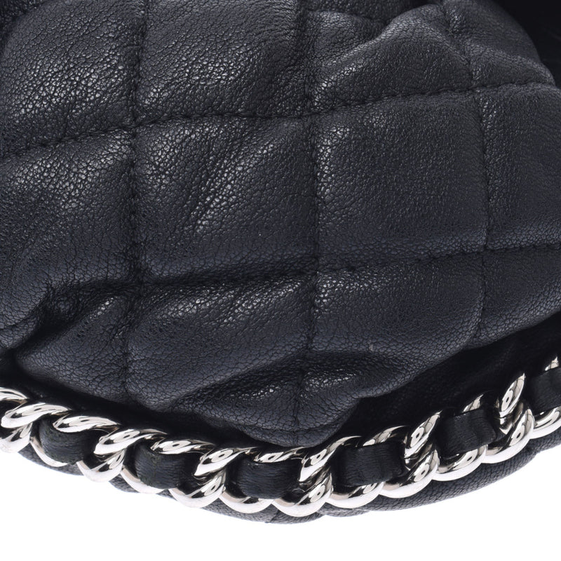 CHANEL Chanel Chain Around Black Silver Fittings Ladies Curf Shoulder Bag AB Rank Used Silgrin
