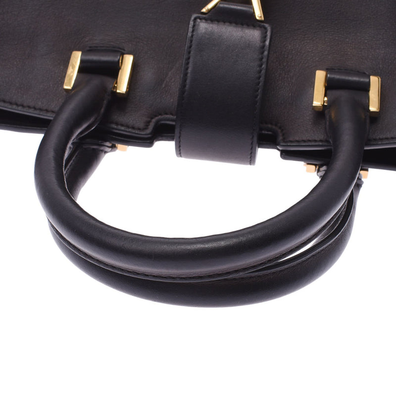 Saint Laurent Sun Laurent Kabas Small 2way Bag Black Gold Bracket Women's Curf Handbags AB Rank Used Silgrin