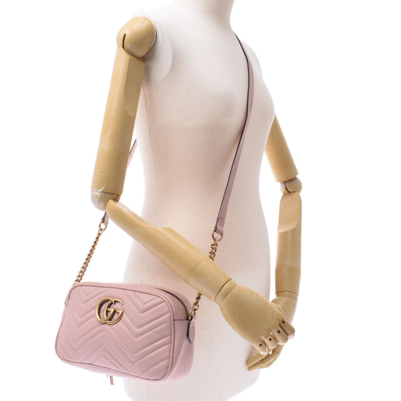 GUCCI Gucci GG Mermont Pink Gold Bracket 447632 Women's Curf Shoulder Bag AB Rank Used Silgrin