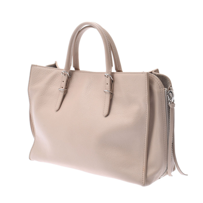 Balenciaga Valencia Paper A6 2way Bag Beige 370926 Women's Curf Handbag A-Rank Used Silgrin