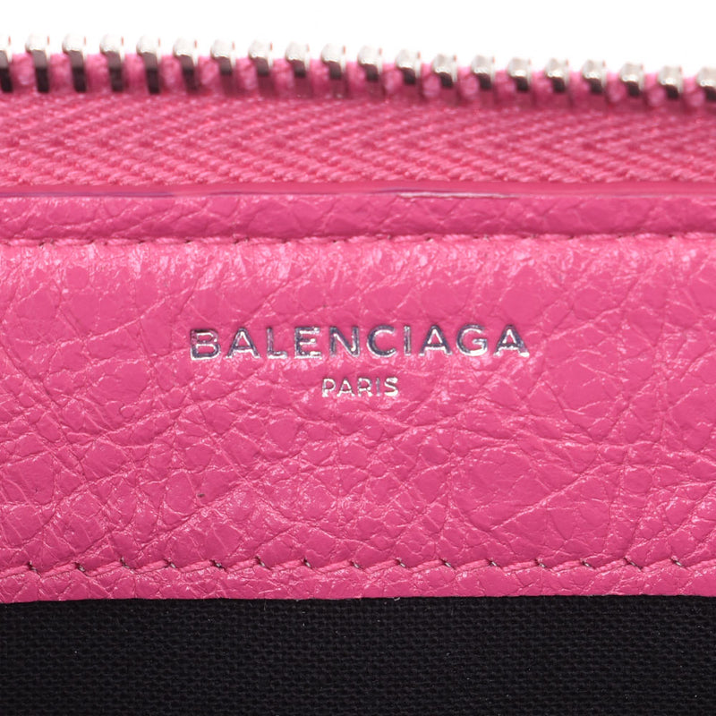 Balenciaga Valenciaga Round Fastener Purse Outlet Classic Continental Pink 253036 Women's Curf Long Wallet A-Rank Used Silgrin