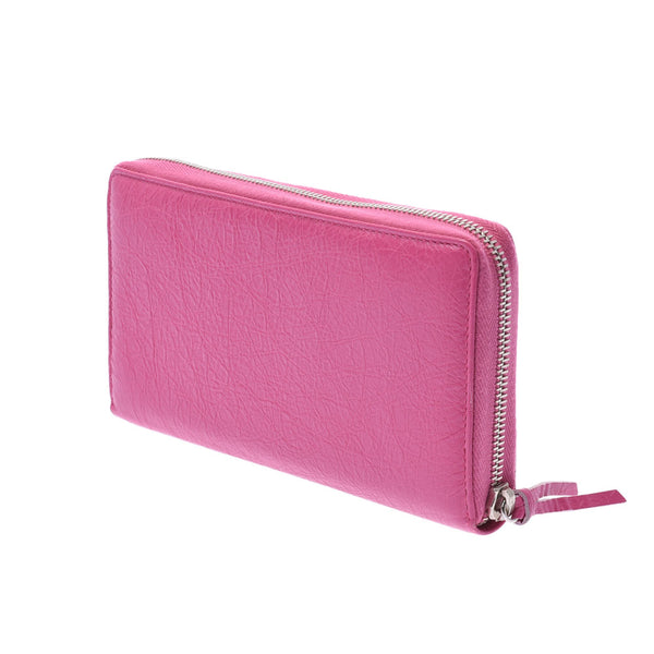 Balenciaga Valenciaga Round Fastener Purse Outlet Classic Continental Pink 253036 Women's Curf Long Wallet A-Rank Used Silgrin
