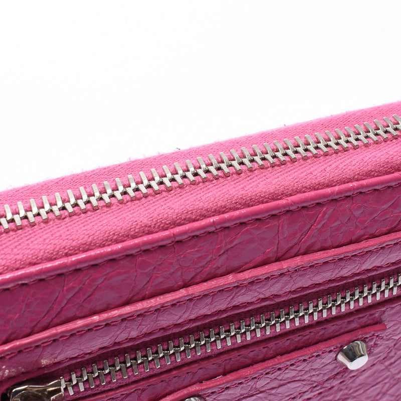 Balenciaga valenciaga圆形紧固件钱包出口经典欧式粉红色253036女士卷曲长钱包A-Rank使用Silgrin