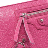 Balenciaga Valenciaga Round Fastener Purse Outlet Classic Continental Pink 253036 Women's Curf Long Wallet A-Rank Used Silgrin