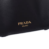 PRADA Prada Compact Wallet Outlet Black 1MH021 Women's Curf Three Folded Wallets Unused Silgrin