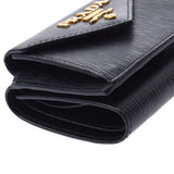 PRADA Prada Compact Wallet Outlet Black 1MH021 Women's Curf Three Folded Wallets Unused Silgrin