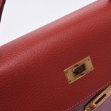 Hermes Hermes Kelly 32外缝制2way袋Lougebif金支架□G印记（2003年左右）女士Ardennes手提包一级使用水池