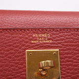 Hermes Hermes Kelly 32外缝制2way袋Lougebif金支架□G印记（2003年左右）女士Ardennes手提包一级使用水池