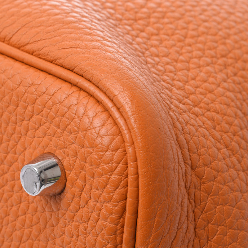 HERMES エルメス ピコタンロック MM アプリコット シルバー金具 C刻印(2018年頃) レディース トリヨンクレマンス ハンドバッグ Aランク 中古 銀蔵