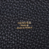 Hermes Hermes Picon Tone Rock MM黑金支架Y刻（大约2020年）女式三重钢铁手提包新水池