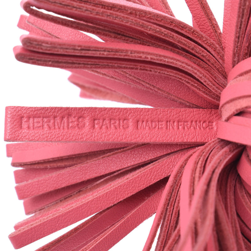 Hermes Hermes Carmen Bag Charm Pink Silver Fitting Unisex Leather Key Holder B Rank Used Sinkjo
