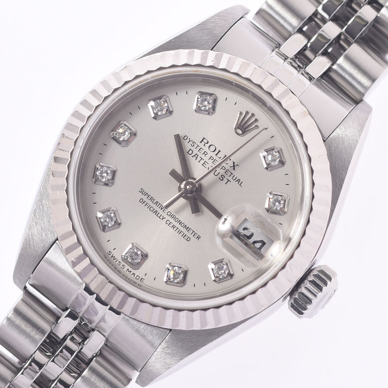 ROLEX Rolex Day Just 10P Diamond 79174G Women's WS / SS Watch Automatic Silver Shaver A-Rank Used Silgrin