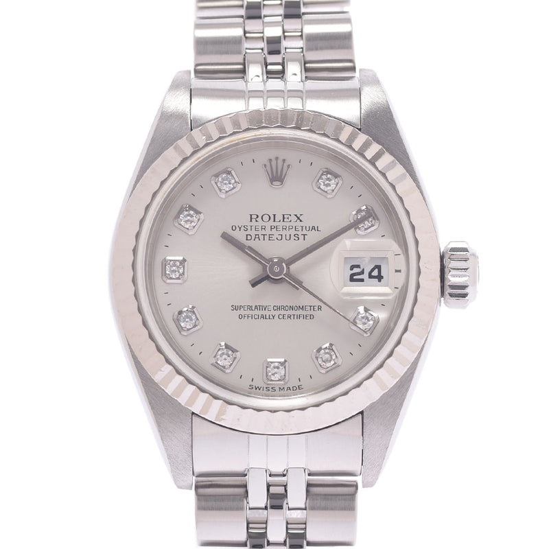 ROLEX Rolex Day Just 10P Diamond 79174G Women's WS / SS Watch Automatic Silver Shaver A-Rank Used Silgrin