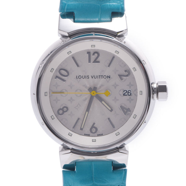 Louis Vuitton Louis Vuitton Tumbling Hologram Q1313 Women's SS / Leather Watch Quartz Silver Dealer A-Rank Used Silgrin