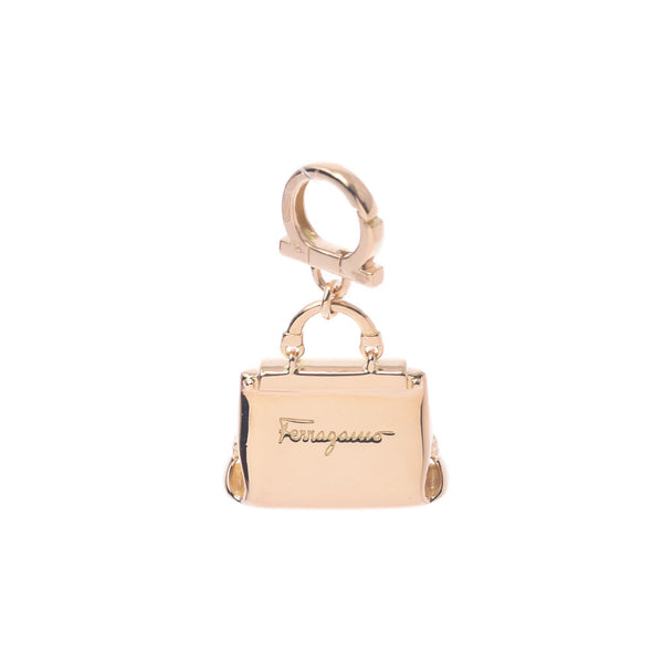 【Summer Selection Recommended】 Salvatore Ferragamo Ferragamo Bag Motif Gantini Women's K18 YG / Diamond Pendant Top A-Rank Used Silgrin