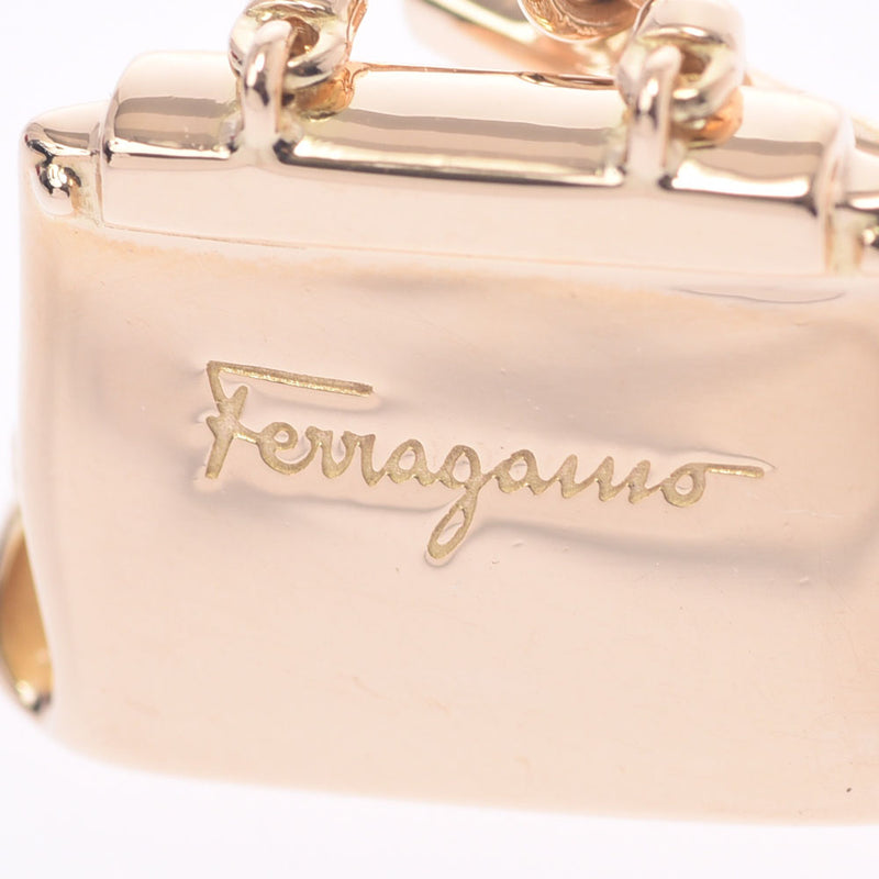 【Summer Selection Recommended】 Salvatore Ferragamo Ferragamo Bag Motif Gantini Women's K18 YG / Diamond Pendant Top A-Rank Used Silgrin