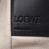 LOEWE ロエベ ハンモック ミディアム 白/茶/ボーダー レディース カーフ/キャンバス 2WAYバッグ Aランク 中古 銀蔵