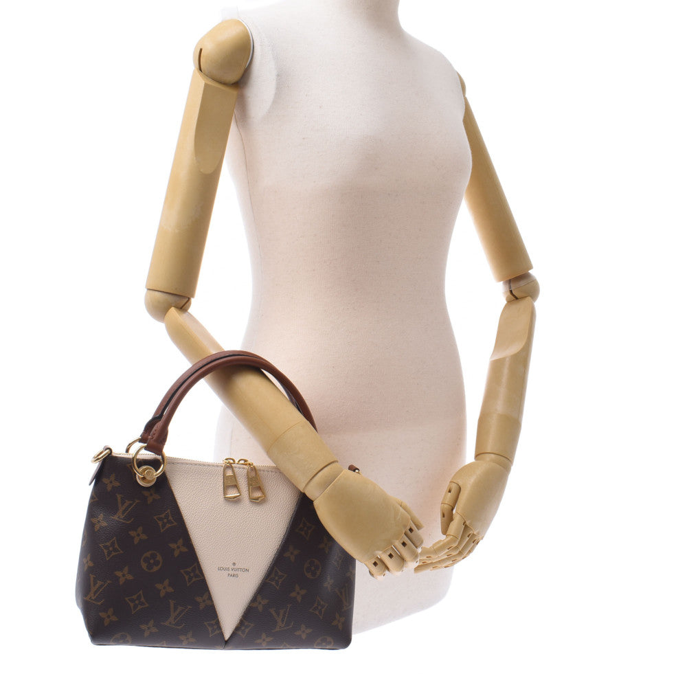 Louis Vuitton V Tote BB 2WAY Bag USA 14145 Cream Women's Monogram Canvas  Handbag M44520 Louis Vuitton Used – 銀蔵オンライン