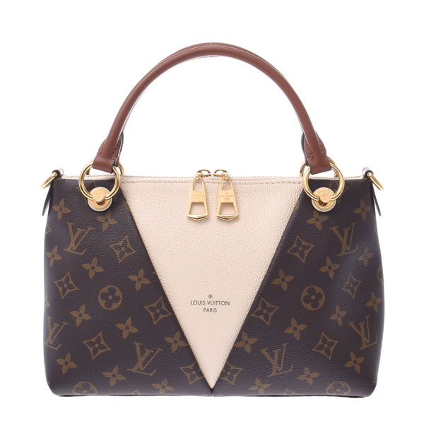 LOUIS VUITTON ルイヴィトン モノグラム VトートBB 2WAYバッグ USA製 クリーム M44520 レディース モノグラムキャンバス ハンドバッグ Aランク 中古 銀蔵