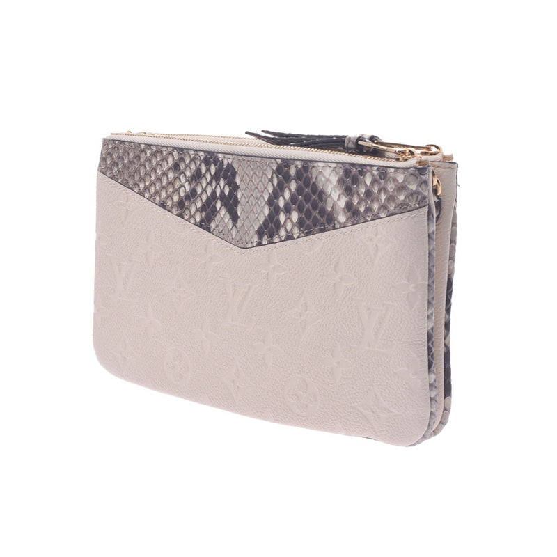 Louis Vuitton Louis Vuitton Monogram Ampliant Pochette Double Zip Neige N96322 Women's Leather / Python New Sanko