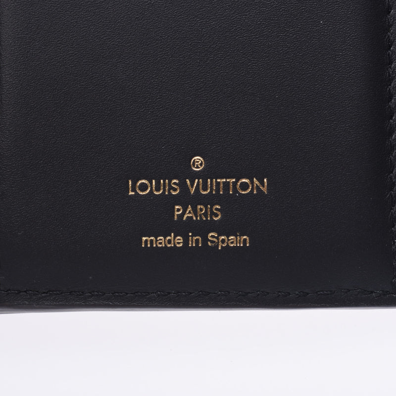 Louis Vuitton路易威登Monogram反向多翅片紧凑型棕色M68725女式组合图案帆布三折叠钱包A-Rank使用Silgrin