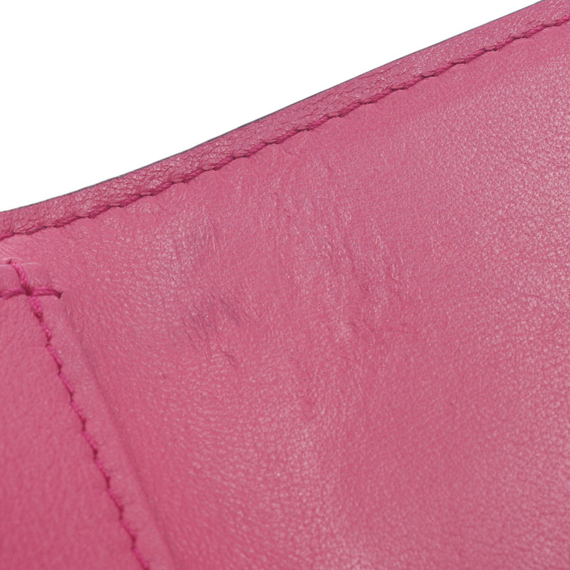 Louis Vuitton Louis Vuitton Portophyu Capsyn Compact Noyle Hot Pink M62157 Women's Toriyon Leather Three Folded Wallets AB Rank Used Silgrin