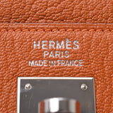 Hermes Hermes Kelly 35 Into Sewing 2 Way Bag Orange Silver Flocky □ J Enggeway (around 2006) Ladies Shaved Handbags AB Rank Used Silgrin